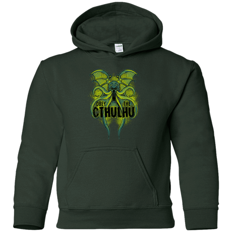 Sweatshirts Forest Green / YS Obey the Cthulhu Neon Youth Hoodie