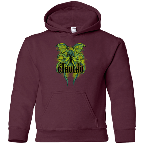 Sweatshirts Maroon / YS Obey the Cthulhu Neon Youth Hoodie