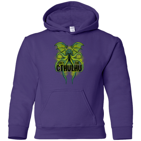 Sweatshirts Purple / YS Obey the Cthulhu Neon Youth Hoodie