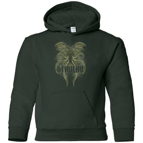 Sweatshirts Forest Green / YS Obey the Cthulhu Youth Hoodie