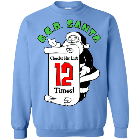 Sweatshirts Carolina Blue / Small OCD Santa Crewneck Sweatshirt