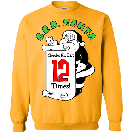Sweatshirts Gold / Small OCD Santa Crewneck Sweatshirt