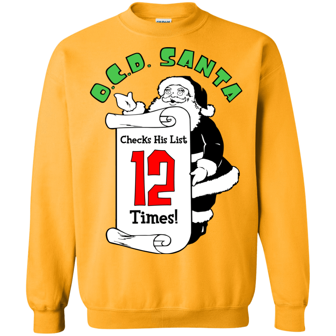 Sweatshirts Gold / Small OCD Santa Crewneck Sweatshirt