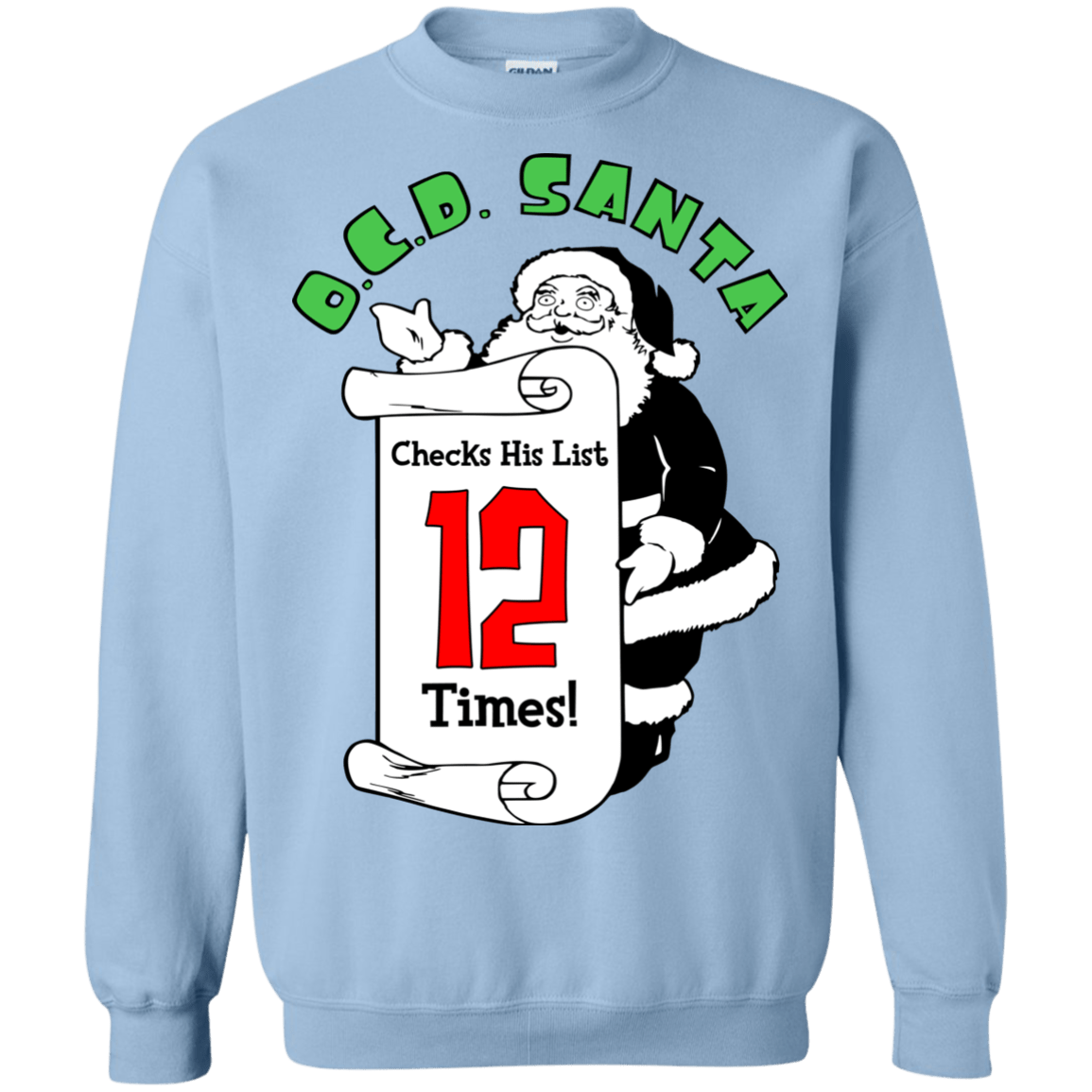 Sweatshirts Light Blue / Small OCD Santa Crewneck Sweatshirt