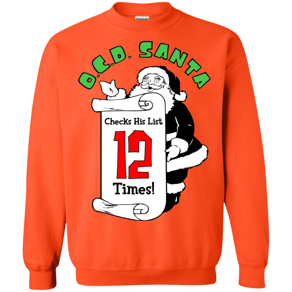 Sweatshirts Orange / Small OCD Santa Crewneck Sweatshirt