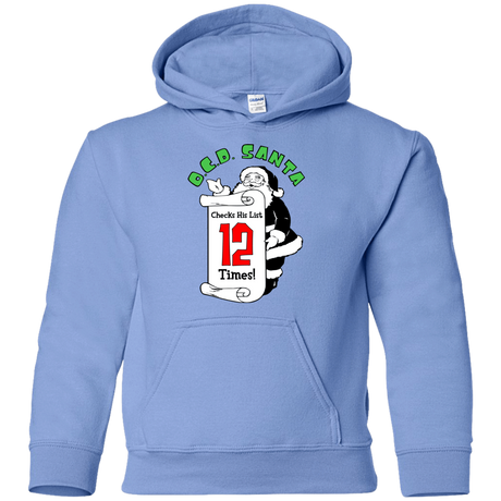 Sweatshirts Carolina Blue / YS OCD Santa Youth Hoodie