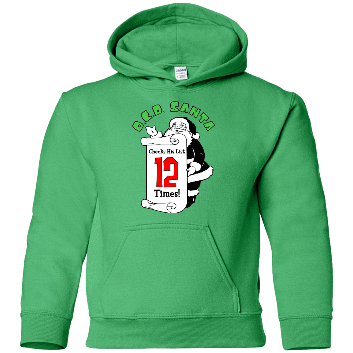 Sweatshirts Irish Green / YS OCD Santa Youth Hoodie