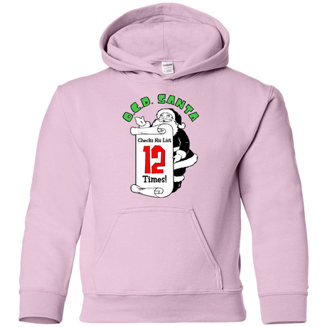 Sweatshirts Light Pink / YS OCD Santa Youth Hoodie