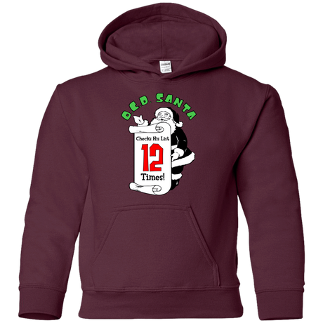 Sweatshirts Maroon / YS OCD Santa Youth Hoodie