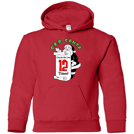 Sweatshirts Red / YS OCD Santa Youth Hoodie