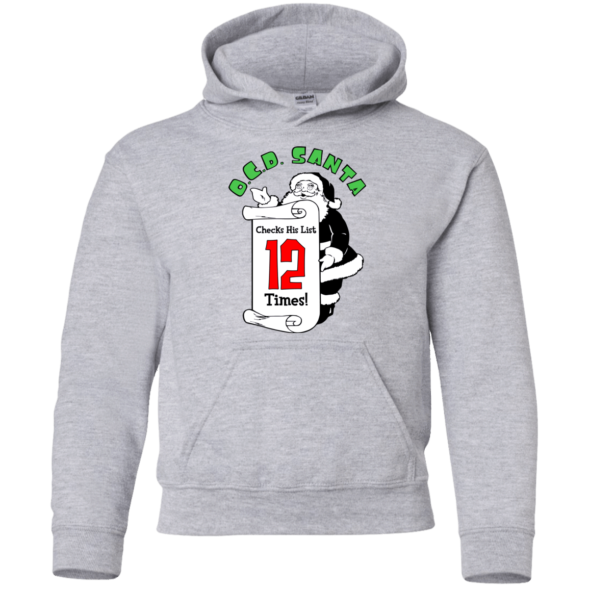 Sweatshirts Sport Grey / YS OCD Santa Youth Hoodie