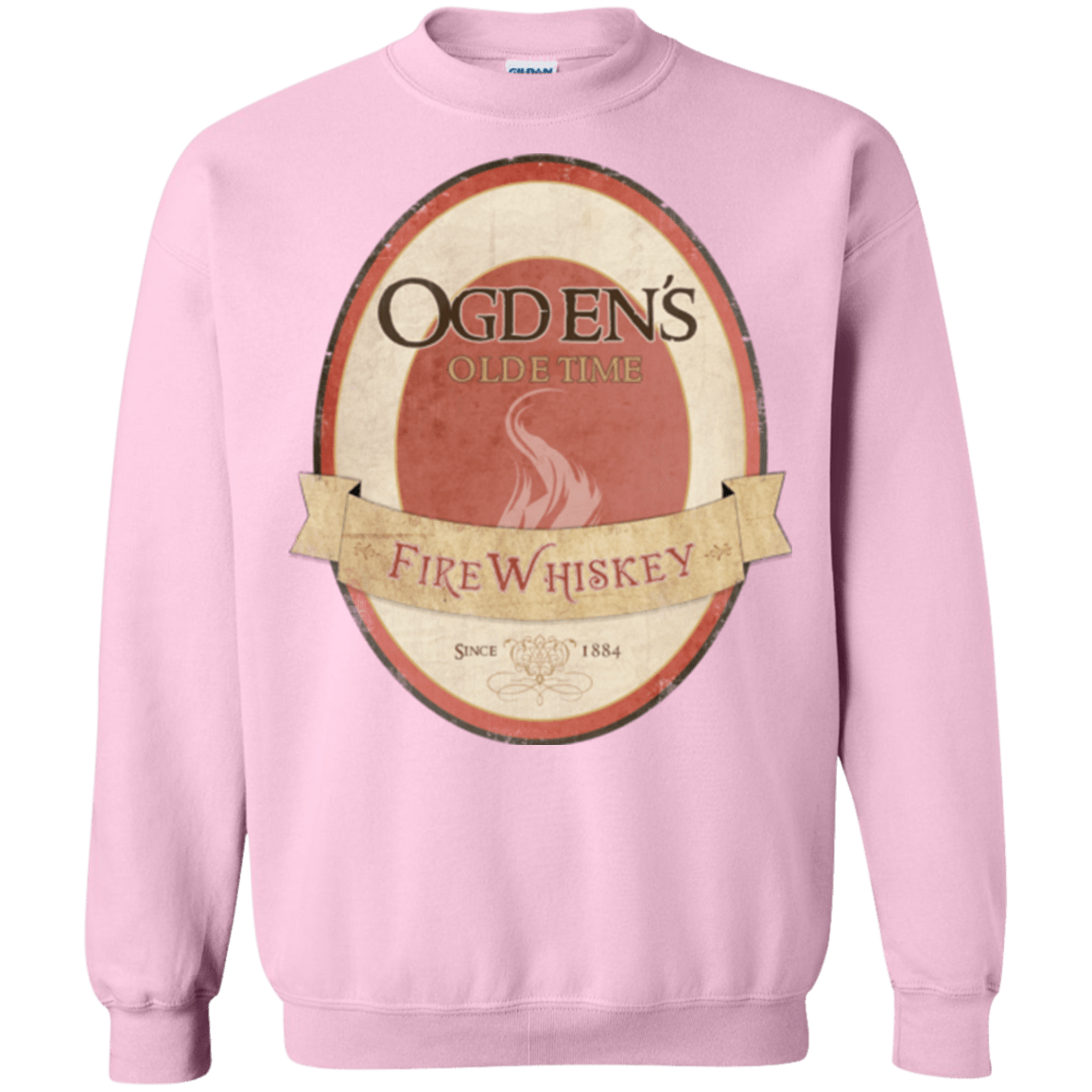 Sweatshirts Light Pink / Small Ogdens Fire Whiskey Crewneck Sweatshirt