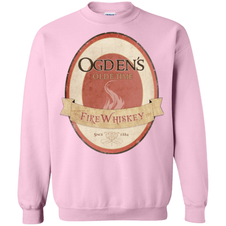 Sweatshirts Light Pink / Small Ogdens Fire Whiskey Crewneck Sweatshirt