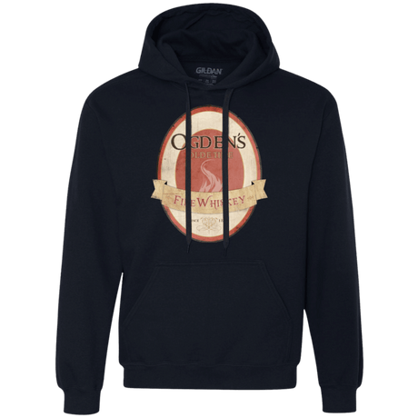 Sweatshirts Navy / Small Ogdens Fire Whiskey Premium Fleece Hoodie