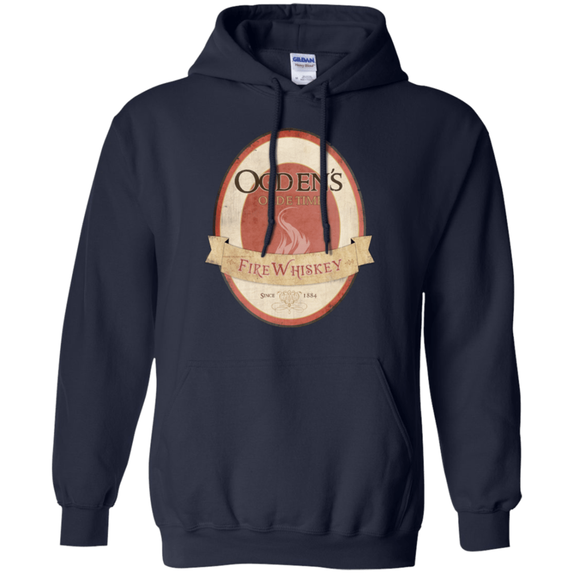 Sweatshirts Navy / Small Ogdens Fire Whiskey Pullover Hoodie