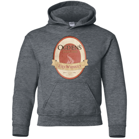 Sweatshirts Dark Heather / YS Ogdens Fire Whiskey Youth Hoodie