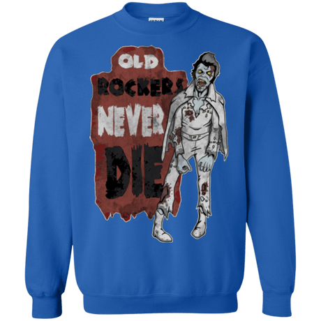 Sweatshirts Royal / Small Old Rockers Never Die Crewneck Sweatshirt