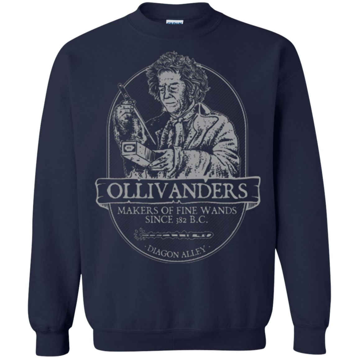 Sweatshirts Navy / Small Ollivanders Fine Wands Crewneck Sweatshirt