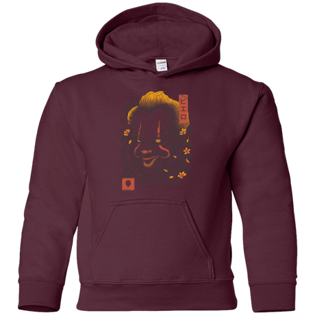 Sweatshirts Maroon / YS Oni Clown Mask Youth Hoodie