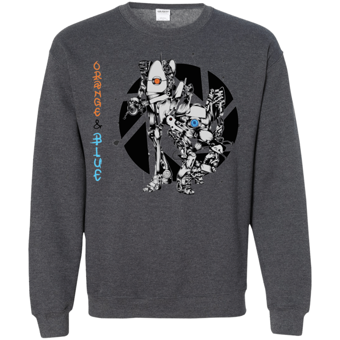 Sweatshirts Dark Heather / S Orange and Blue Crewneck Sweatshirt