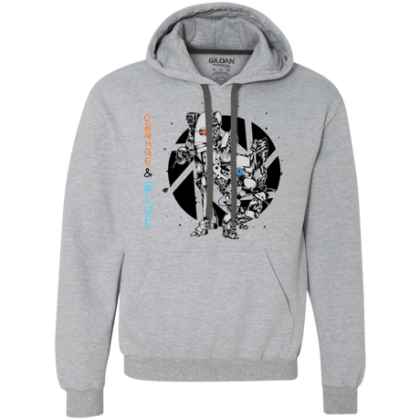 Sweatshirts Sport Grey / 2XL Orange and Blue Premium Fleece Hoodie