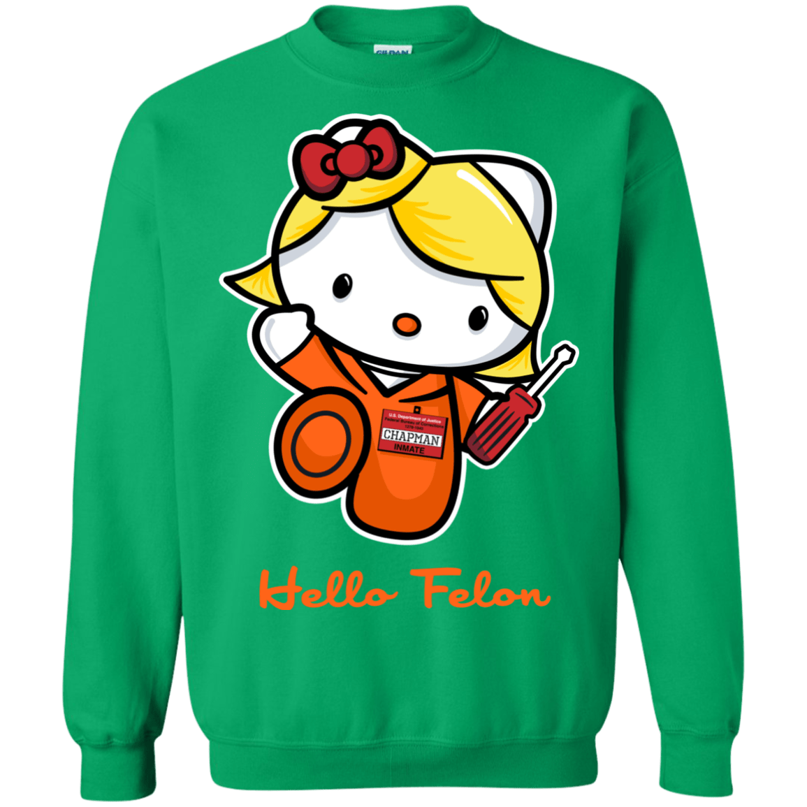 Sweatshirts Irish Green / Small Orange is the New Cat Crewneck Sweatshirt
