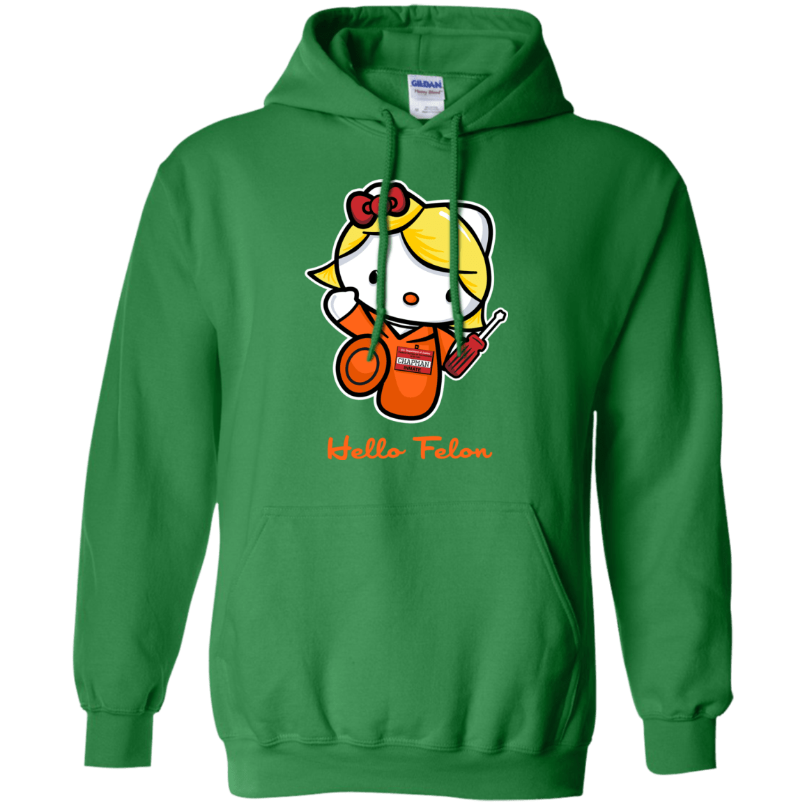 Sweatshirts Irish Green / Small Orange is the New Cat Pullover Hoodie