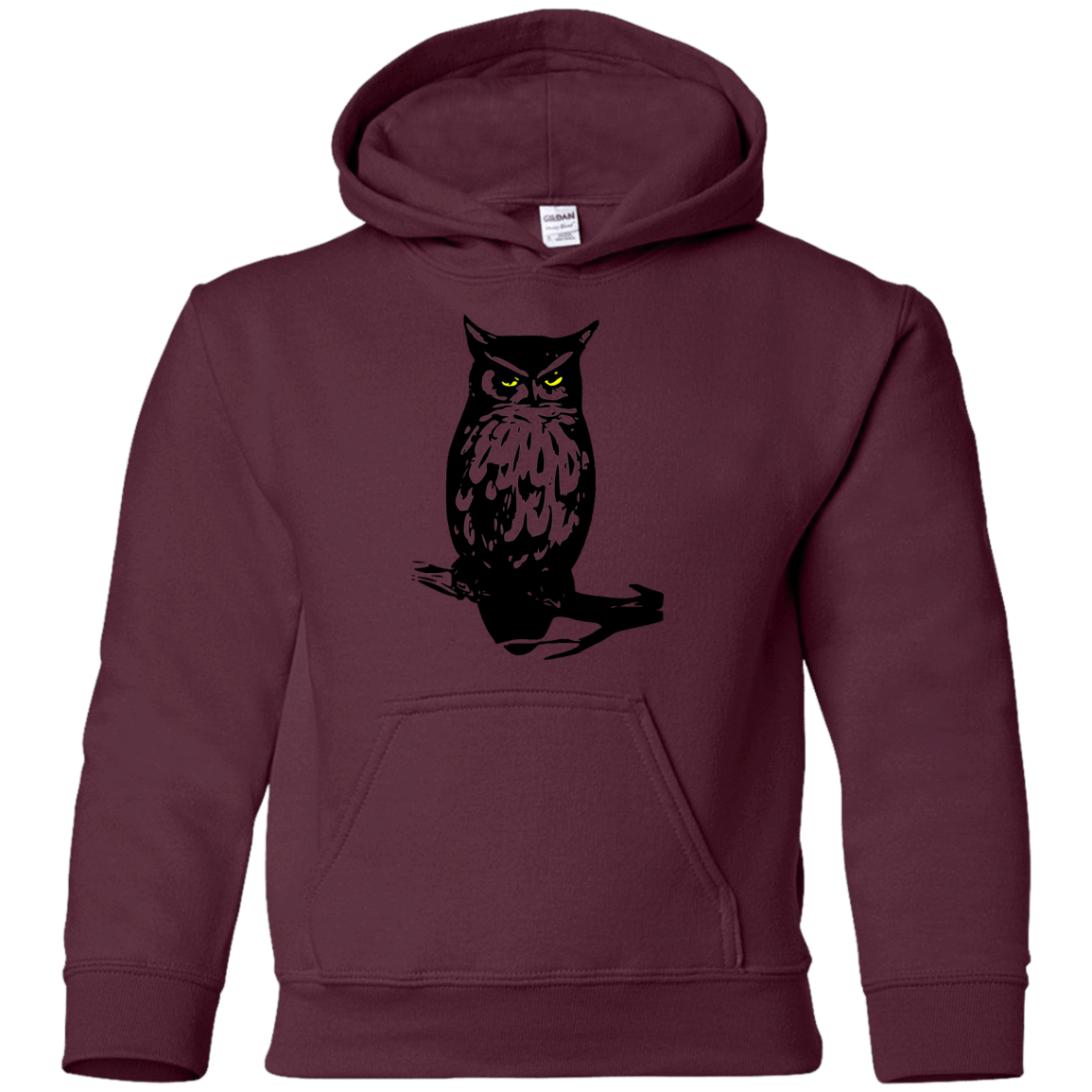 Sweatshirts Maroon / YS Owl Portrait Youth Hoodie