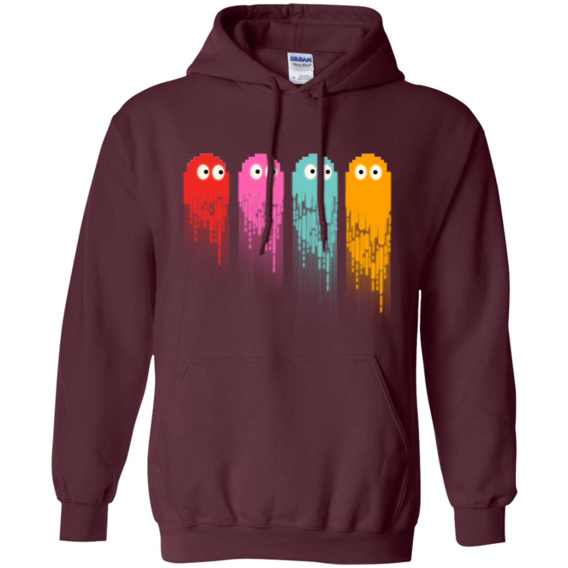 Sweatshirts Maroon / Small Pac color ghost Pullover Hoodie