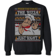 Sweatshirts Black / S Pacha Pizza Ugly Sweater Crewneck Sweatshirt