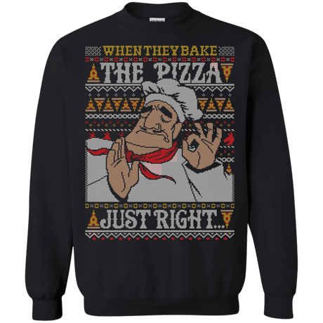 Sweatshirts Black / S Pacha Pizza Ugly Sweater Crewneck Sweatshirt