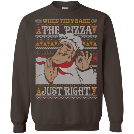 Sweatshirts Dark Chocolate / S Pacha Pizza Ugly Sweater Crewneck Sweatshirt