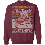 Sweatshirts Maroon / S Pacha Pizza Ugly Sweater Crewneck Sweatshirt