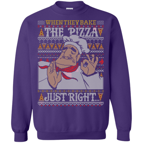 Sweatshirts Purple / S Pacha Pizza Ugly Sweater Crewneck Sweatshirt