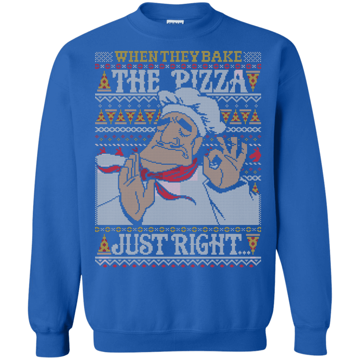 Sweatshirts Royal / S Pacha Pizza Ugly Sweater Crewneck Sweatshirt