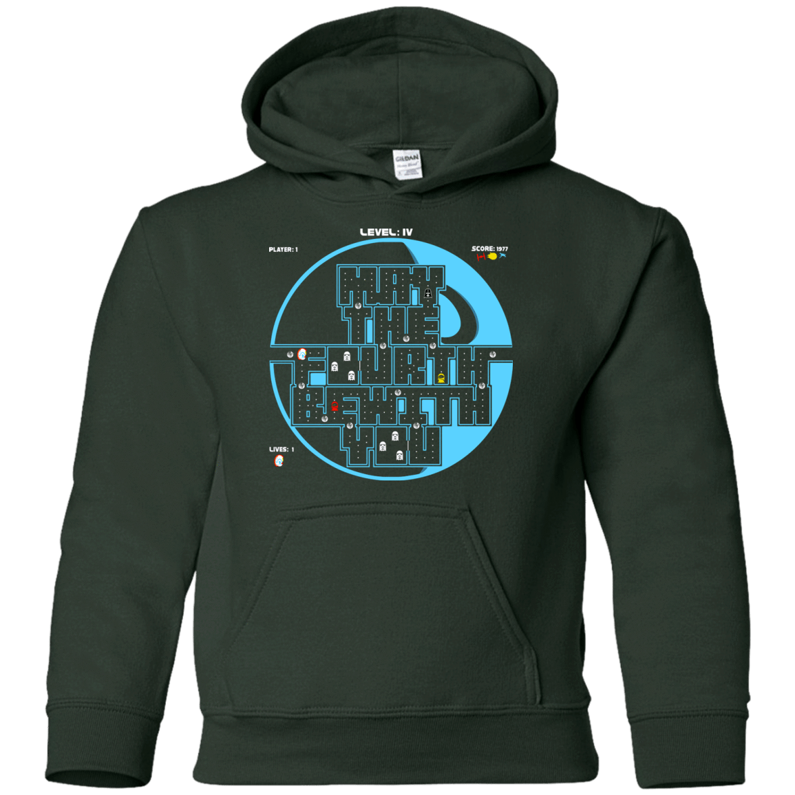 Sweatshirts Forest Green / YS Pacman May The Fourth Youth Hoodie
