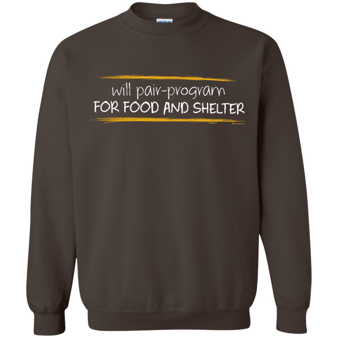 Sweatshirts Dark Chocolate / Small Pair Programming For Food And Shelter Crewneck Sweatshirt