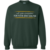 Sweatshirts Forest Green / Small Pair Programming For Food And Shelter Crewneck Sweatshirt