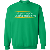 Sweatshirts Irish Green / Small Pair Programming For Food And Shelter Crewneck Sweatshirt