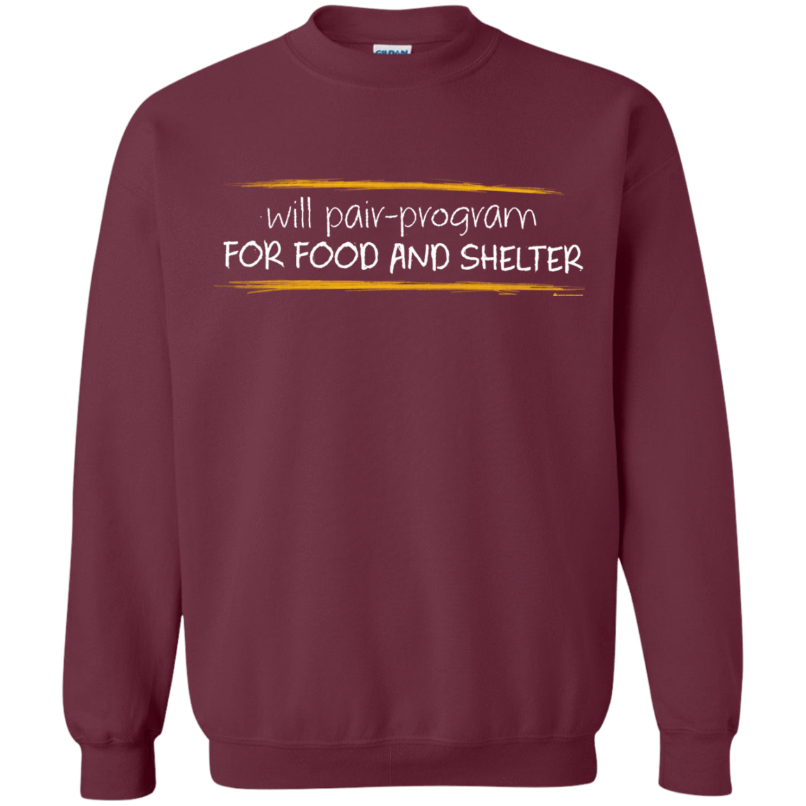 Sweatshirts Maroon / Small Pair Programming For Food And Shelter Crewneck Sweatshirt