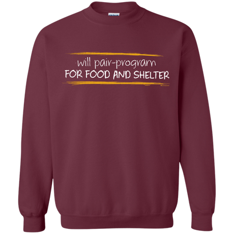 Sweatshirts Maroon / Small Pair Programming For Food And Shelter Crewneck Sweatshirt
