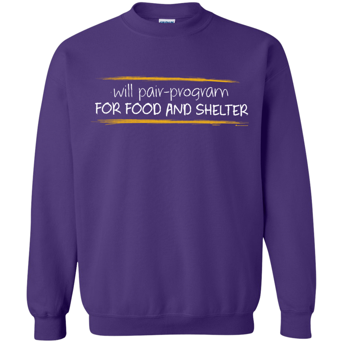Sweatshirts Purple / Small Pair Programming For Food And Shelter Crewneck Sweatshirt