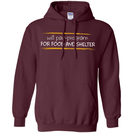 Sweatshirts Maroon / Small Pair Programming For Food And Shelter Pullover Hoodie
