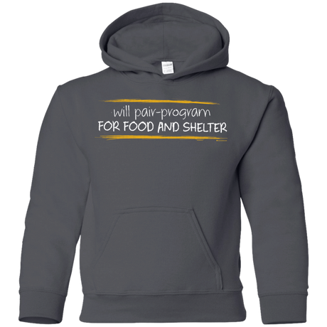 Sweatshirts Charcoal / YS Pair Programming For Food And Shelter Youth Hoodie