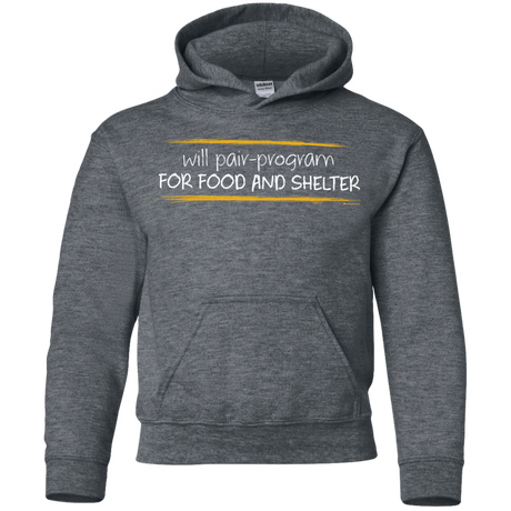 Sweatshirts Dark Heather / YS Pair Programming For Food And Shelter Youth Hoodie