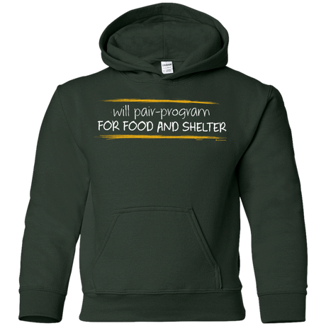 Sweatshirts Forest Green / YS Pair Programming For Food And Shelter Youth Hoodie