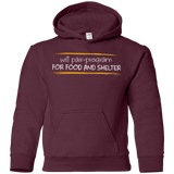 Sweatshirts Maroon / YS Pair Programming For Food And Shelter Youth Hoodie