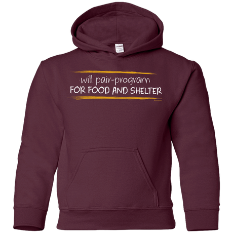 Sweatshirts Maroon / YS Pair Programming For Food And Shelter Youth Hoodie