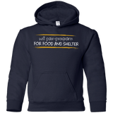 Sweatshirts Navy / YS Pair Programming For Food And Shelter Youth Hoodie