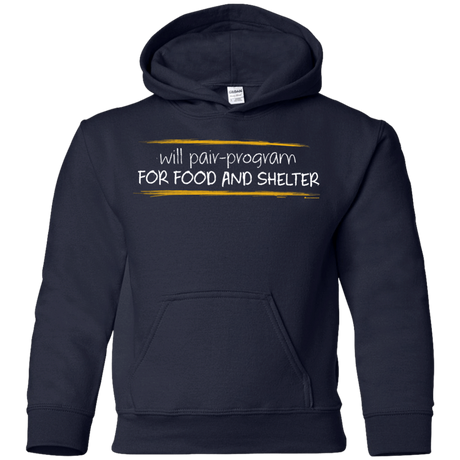 Sweatshirts Navy / YS Pair Programming For Food And Shelter Youth Hoodie
